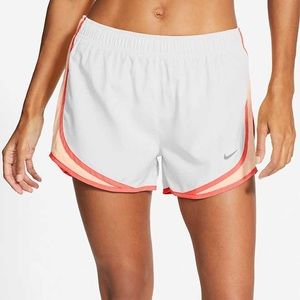 nike dri-fit shorts white w/ neon liner